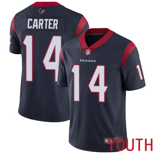 Houston Texans Limited Navy Blue Youth DeAndre Carter Home Jersey NFL Football #14 Vapor Untouchable->youth nfl jersey->Youth Jersey